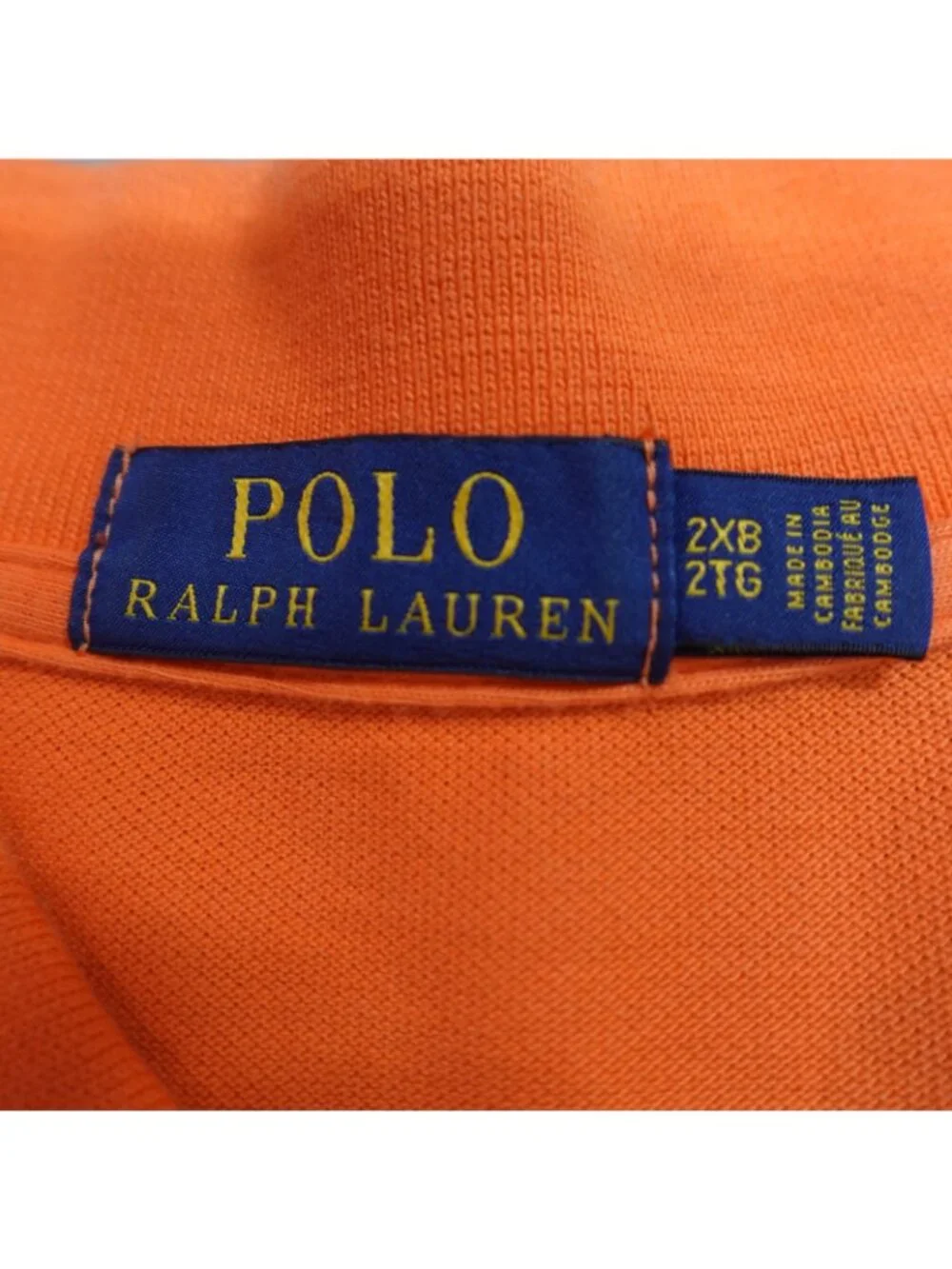Polo Ralph Lauren Polo Shirt 2XB Orange Solid Pique